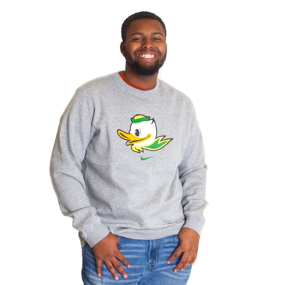 Fighting Duck, Nike, Club Cotton, Fleece, Crew, Pullover